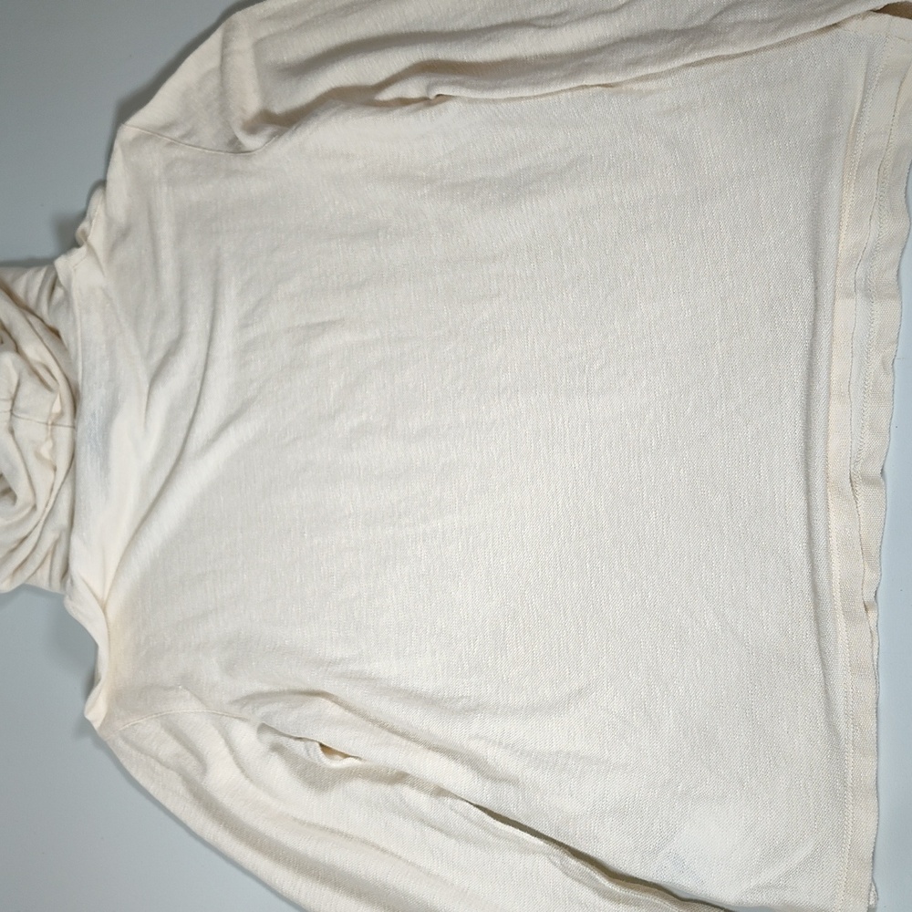 Club Monaco cream linen cotton pullover hoodie S - Picture 7 of 10